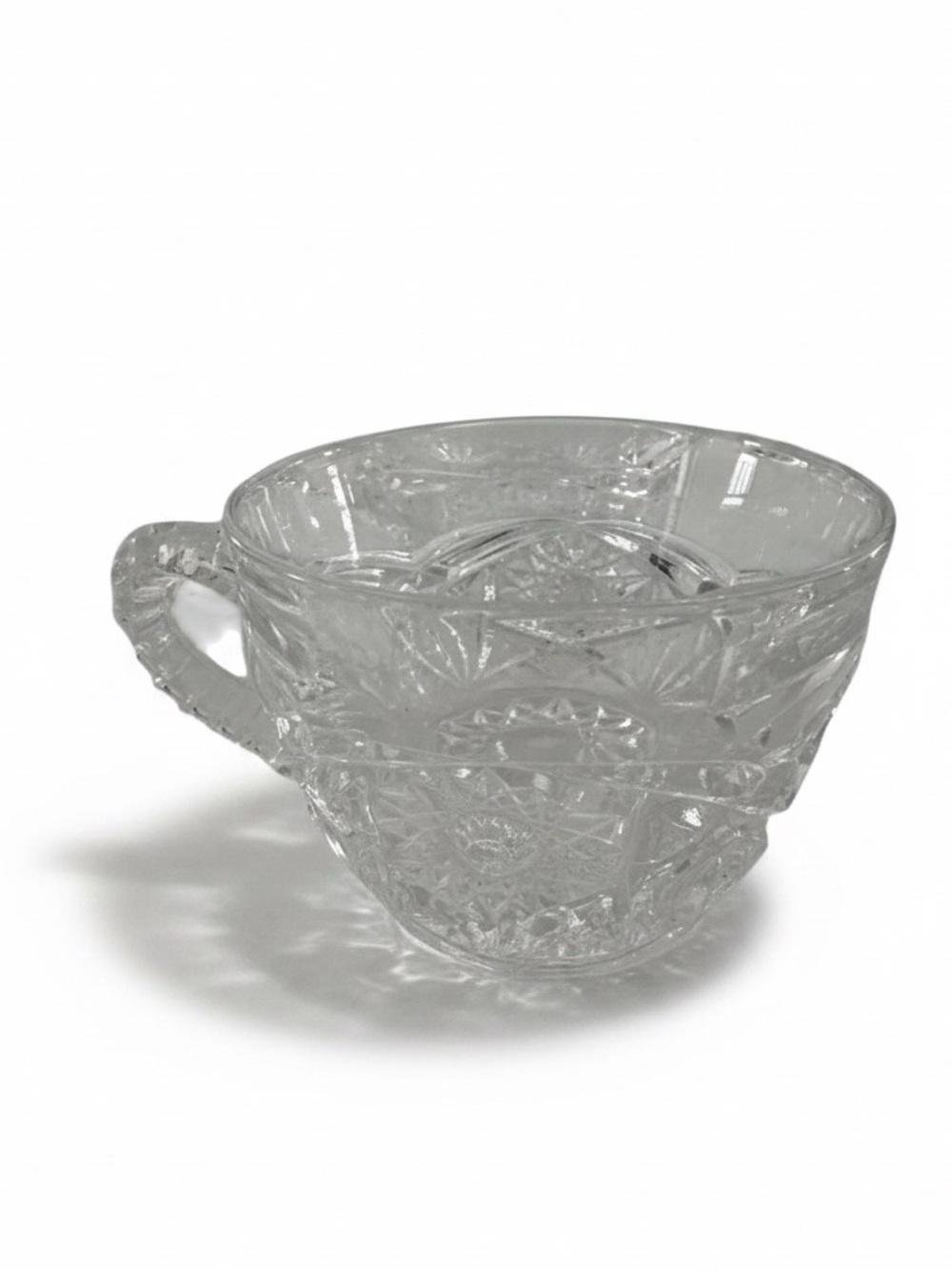 Clear Pressed Glass Tea Cups - Set of 6